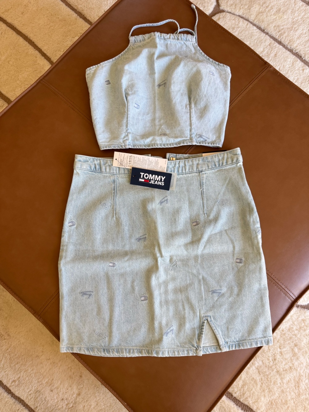 Tommy Hilfiger Light Blue Denim Skirt Set